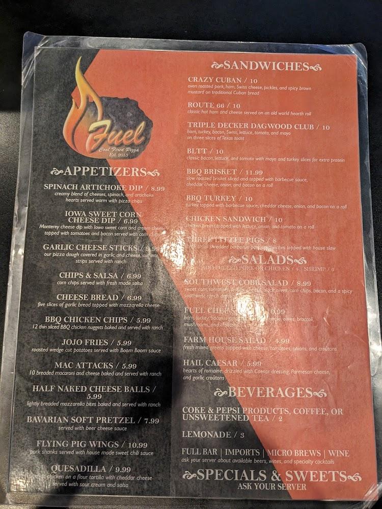 Fuel Coal-Fired Pizza and Coffee Bar Menu image 1