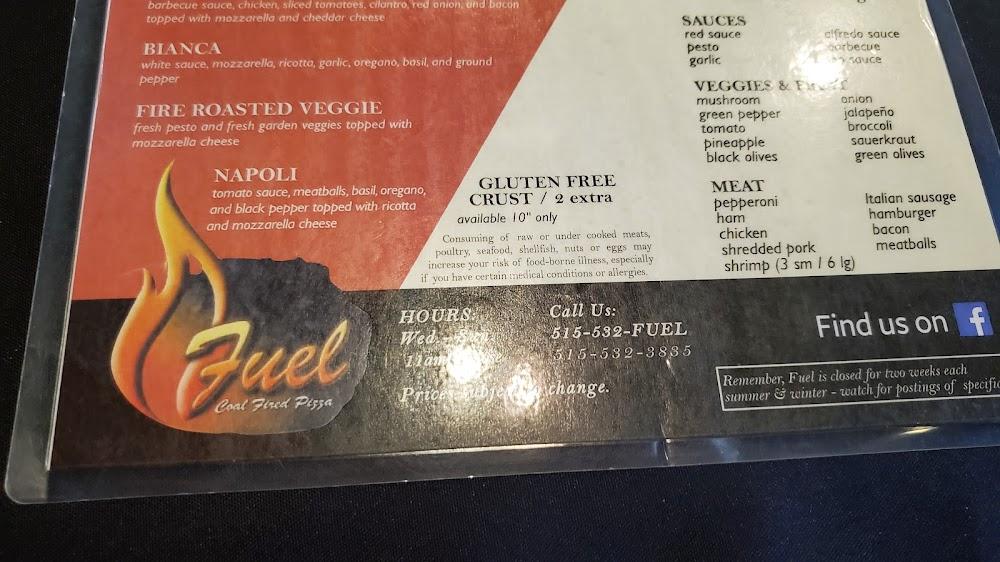 Fuel Coal-Fired Pizza and Coffee Bar Menu image 3