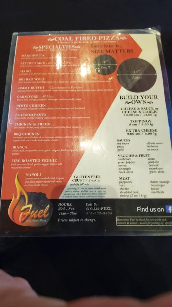Fuel Coal-Fired Pizza and Coffee Bar Menu image 4